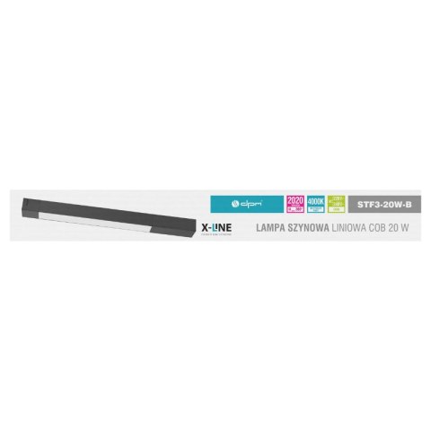 Lampa szynowa LED liniowa, 20 W, 2020 lm, 4000 K, czarna, X-LINE DPM