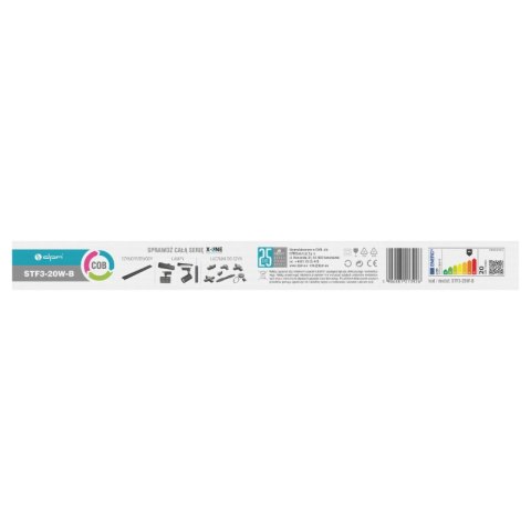 Lampa szynowa LED liniowa, 20 W, 2020 lm, 4000 K, czarna, X-LINE DPM