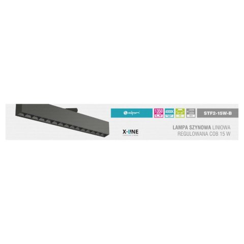 Lampa szynowa LED liniowa regulowana, 15 W, 1350 lm, 4000 K, czarna, X-LINE DPM