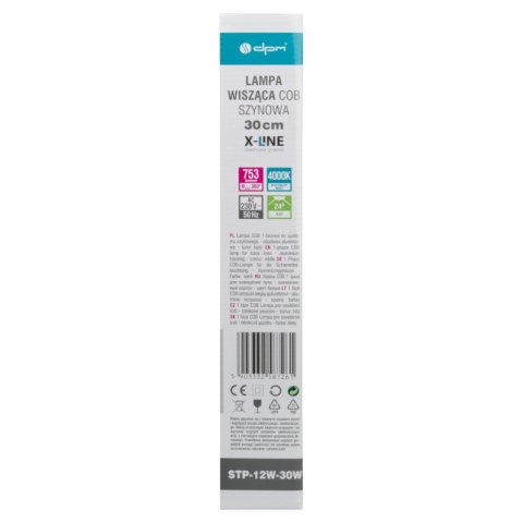 Lampa wisząca szynowa, 12 W, 960 lm, 4000 K, 30 cm, biała, X-LINE DPM