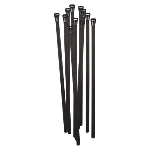 Opaski zaciskowe wielokrotnego użytku, 7,5 x 250 mm, 20 szt., czarne