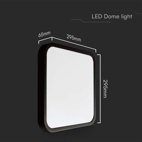 Plafon V-TAC 24W LED SAMSUNG CHIP kwadrat 30x30cm natynkowy IP44 czarny VT-8624B 4000K 2500lm