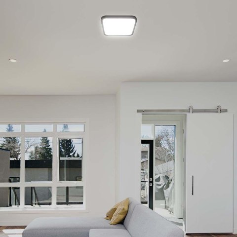 Plafon V-TAC 24W LED SAMSUNG CHIP kwadrat 30x30cm natynkowy IP44 czarny VT-8624B 4000K 2500lm