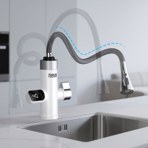 Przepływowy podgrzewacz wody bateria kuchenna z elastyczną wylewką