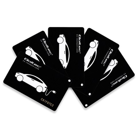 Qoltec Karty zbliżeniowe do stacji ładowania EV | 5szt. | Hotel, parking