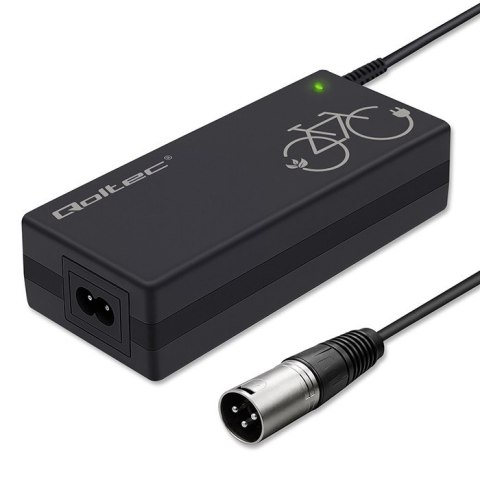 Qoltec Ładowarka do roweru elektrycznego 36V | 42V | 2A | 3P XLR-18mm +kabel zasilający