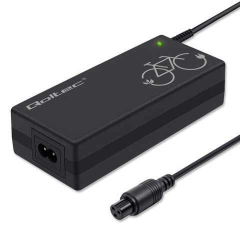 Qoltec Ładowarka do roweru elektrycznego 36V | 42V | 2A | GX12-3Pin +kabel zasilający