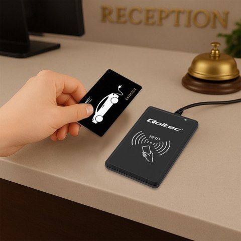 Qoltec System hotelowy EV | programator kart EV + oprogramowanie + 5 kart EV