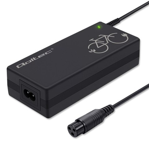 Qoltec Szybka Ładowarka do roweru elektrycznego 36V | 42V | 2A | 3P-GX16 | +kabel zasilający