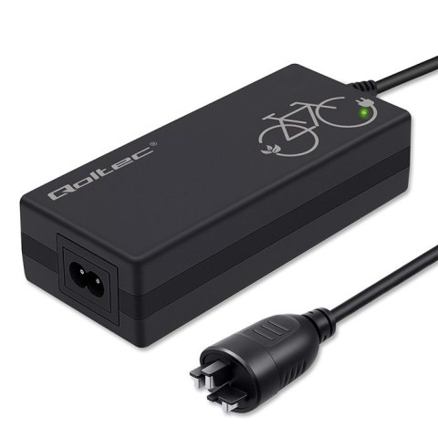 Qoltec Szybka Ładowarka do roweru elektrycznego 36V | 42V | 2A | wtyczka Bosch 3Pin +kabel zasilający