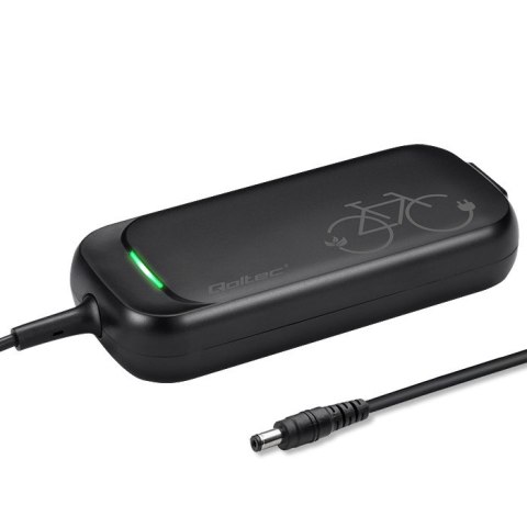 Qoltec Szybka Ładowarka do roweru skutera elektrycznego 36V | 42V | 2A | 5.5*2.5 | wodoodporna +kabel zasilający