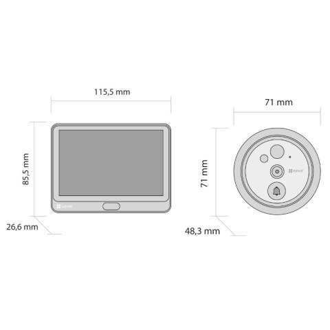 Wizjer drzwiowy WiFi, HP4, EZVIZ EZVIZ