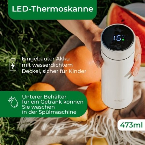 Adler Termos LED 473ml biały