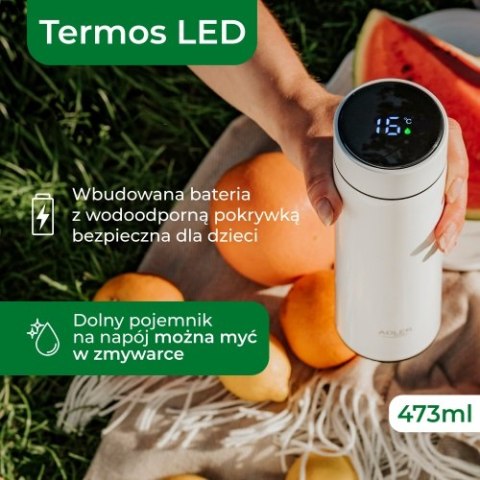 Adler Termos LED 473ml biały