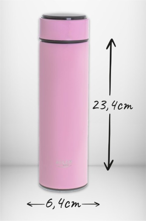 Adler Termos LED 473ml różowy