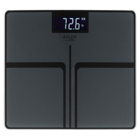 Adler Waga Łazienkowa USB-C, Akumulatorowa, 180 kg, Dokładność 100 g