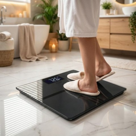 Adler Waga Łazienkowa USB-C, Akumulatorowa, 180 kg, Dokładność 100 g