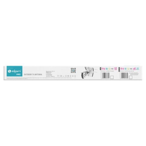 Antena kierunkowa DVB-T / DVB-T2, VHF/UHF, 32 elementy, 8/16 dB, wzmacniacz 24 dB, filtr LTE, karton DPM