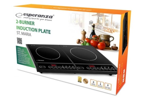 Esperanza kuchenka indukcyjna dwupalnikowa czarna 4000W EKH008
