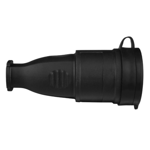 Gniazdo przenośne na przewód IP44, czarne DPM