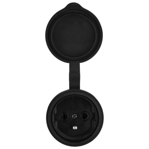 Gniazdo przenośne na przewód IP44, czarne DPM