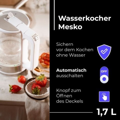Mesko Czajnik szklany 1,7 L z regulacją temp.