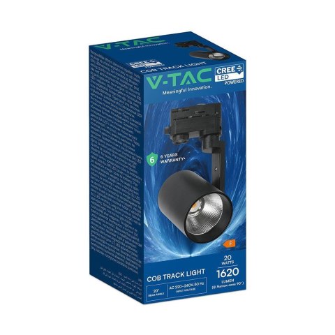 Oprawa szynosystem 3F V-TAC 20W LED CREE CHIP 20st czarna VT-11122 4000K 1620lm
