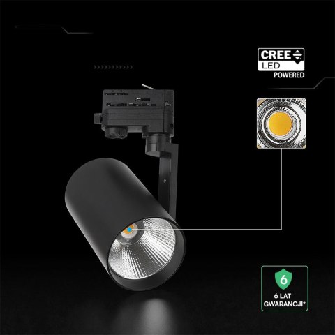 Oprawa szynosystem 3F V-TAC 20W LED CREE CHIP 20st czarna VT-11122 4000K 1620lm