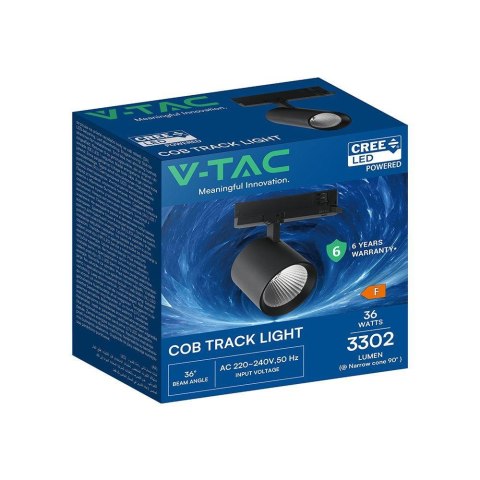 Oprawa szynosystem 3F V-TAC 36W LED CREE CHIP 36st czarna VT-11136 4000K 3302lm