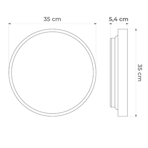 Plafon natynkowy 18W 4000K 35cm okrągły czarny IP44 DPM