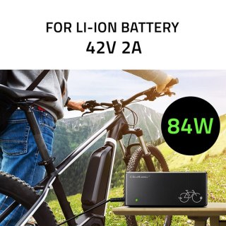 Qoltec Szybka Ładowarka do roweru elektrycznego 36V | 42V | 2A | Mi4 Magnetic TIP +kabel zasilający