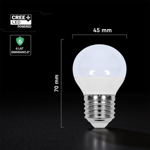 Żarówka LED V-TAC 3,7W CREE CHIP E27 kulka G45 VT-1830 3000K 320lm