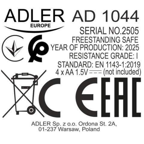 Adler Sejf szufladowy z panelem dotykowym i czytnikiem linii papilarnych