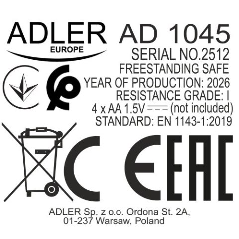Adler Sejf z kodem elektronicznym i zamkiem