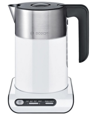 Czajnik z regulacją temperatury Bosch TWK 8611P biało stalowy