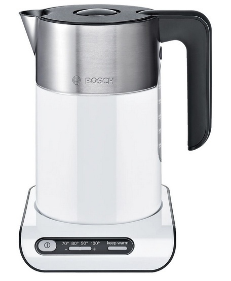 Czajnik z regulacją temperatury Bosch TWK 8611P biało stalowy