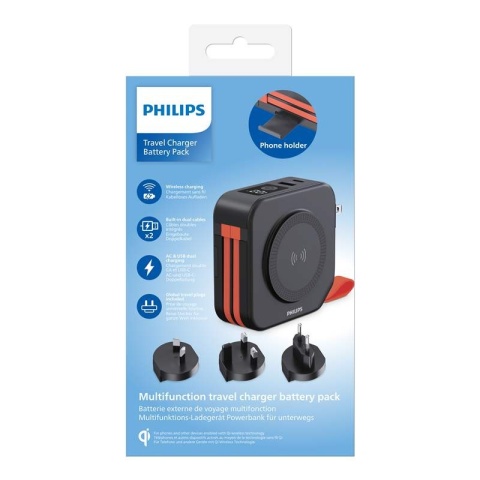 Power Bank z szybkim ładowaniem PD QC Qi 10000mAh Philips DLP4347CB/00