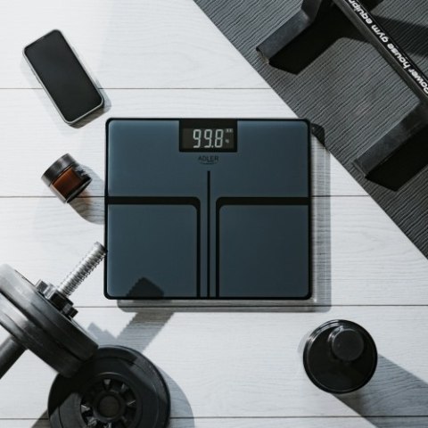 Adler Waga Łazienkowa USB-C, Akumulatorowa, 180 kg, Dokładność 100 g