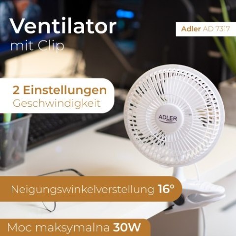 Adler Wentylator 15 cm z klipsem + podstawa