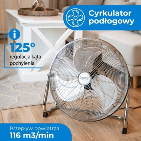 Camry Cyrkulator Podłogowy 45 cm, Wentylator Podłogowy 18", 3 Prędkości, Regulacja Kąta 125°