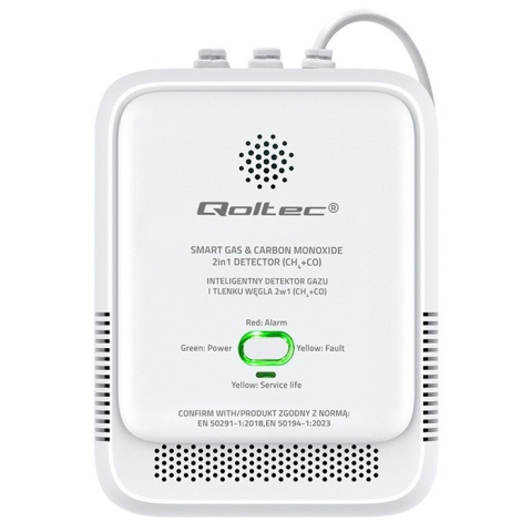 Czujnik wycieku gazu ziemnego i tlenku węgla (czadu) detektor CH4Co alarm 85dB