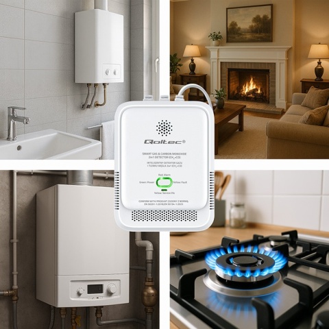 Czujnik wycieku gazu ziemnego i tlenku węgla (czadu) detektor CH4Co alarm 85dB
