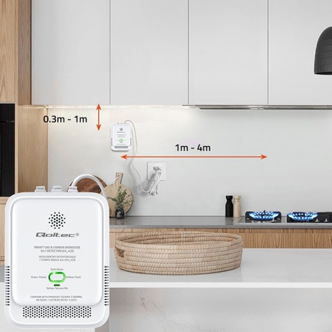 Czujnik wycieku gazu ziemnego i tlenku węgla (czadu) detektor CH4Co alarm 85dB