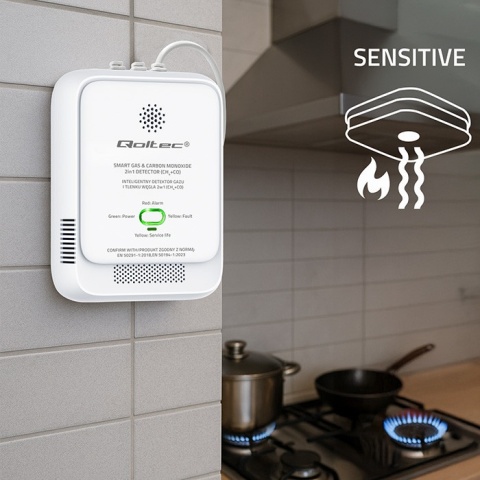 Czujnik wycieku gazu ziemnego i tlenku węgla (czadu) detektor CH4Co alarm 85dB