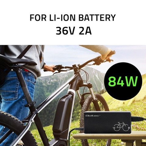 Ładowarka do roweru, skutera, elektrycznego 36V 42V 2A 5.5*2.5 Qoltec