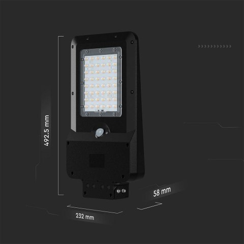 Naświetlacz oprawa uliczna solarna V-TAC 20W LED czarna IP65 150Lm/W VT-ST20CCT 3000lm