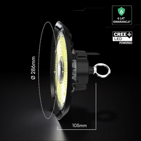 Oprawa V-TAC LED UFO high bay CREE CHIP IP65 ALU 135Lm/W 150W VT-91152 6500K 20200lm 