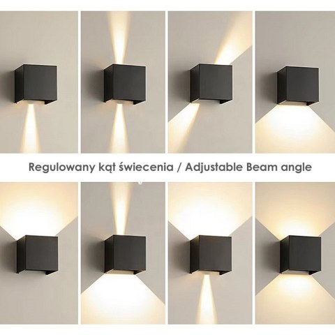 Oprawa elewacyjna LED Kreon 2*3w kwadrat 3000K a