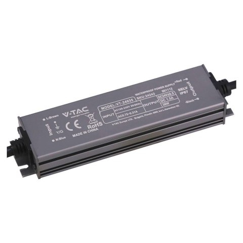 Zasilacz do LED hermetyczny SLIM V-TAC 36W 24V 1.5A IP67 filtr EMI VT-24035