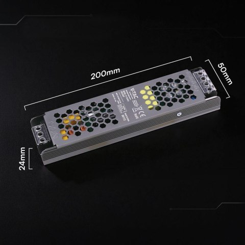 Zasilacz do LED modułowy montażowy SLIM V-TAC 120W 12V 10A IP20 filtr EMI VT-13120-S